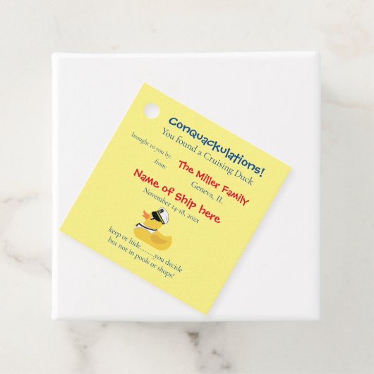 Tag der Kreuzfahrt Geschenkanhänger (Beispiel)