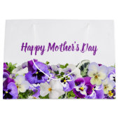 Tag der kundenspezifische lila Blumen-der Große Geschenktüte (Vorderseite)