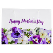 Tag der kundenspezifische lila Blumen-der Große Geschenktüte (Rückseite)