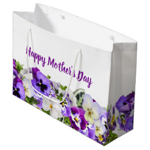 Tag der kundenspezifische lila Blumen-der Große Geschenktüte