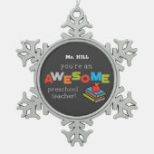 Tag der Lehrerbewertung, Phantastisch Schneeflocken Zinn-Ornament (Vorderseite)