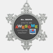 Tag der Lehrerbewertung, Phantastisch Schneeflocken Zinn-Ornament (Vorderseite)