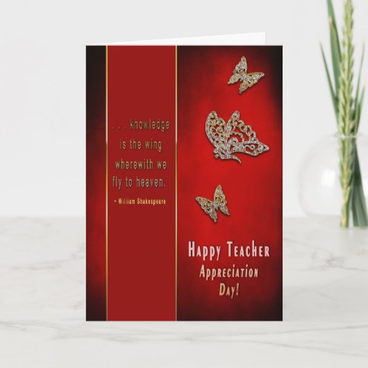 Tag der Lehrerbewertung - Shakespeare-Zitat Karte (Vorderseite)