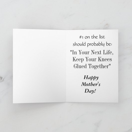 Tag der lustigen Mütter Karte (Innenseite)