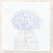 Tag der Mama mit Hydrangea-Untersetzer Glasuntersetzer (Rückseite)