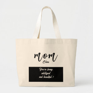 Tag der Mama mit personalisiertem Namen und mehr a Jumbo Stoffbeutel