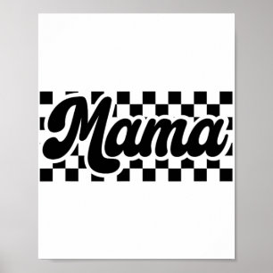 Tag der Mama Retro Vintage Frauen Checkered Mama Poster