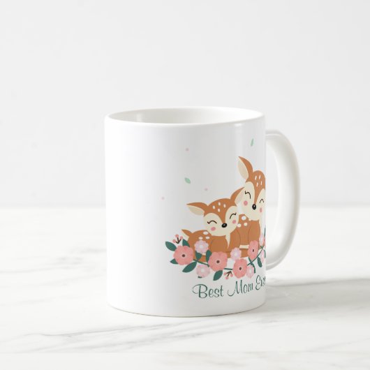 Tag der Mama und Hirsche Kaffeetasse (VorderseiteRechts)