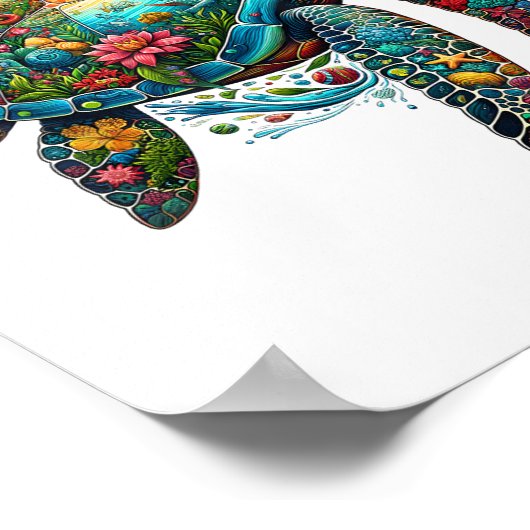 Tag der Meeresschildkröte Poster (Ecke)