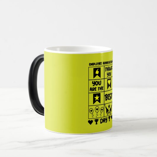 Tag der Mitarbeiteraufwertung Verwandlungstasse (Vorderseite Links)