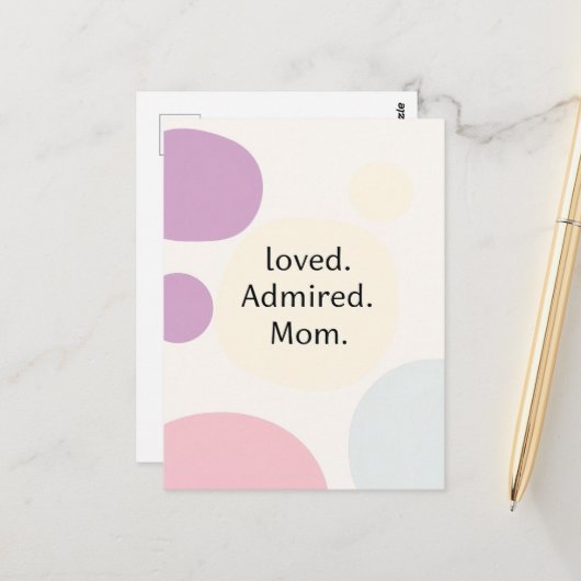 Tag der modernen Minimalistischen Mütter Postkarte (Vorderseite/Rückseite Beispiel)