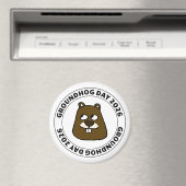 Tag der Murmeltier 2026 mit Murmeltiergesicht Magnet (In Situ (Geschirrspüler))