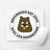 Tag der Murmeltier 2026 mit Murmeltiergesicht Mousepad (Mit Mouse)
