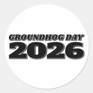 Tag der Murmeltier 2026 Runder Aufkleber