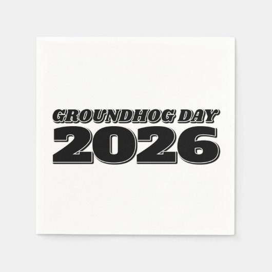 Tag der Murmeltier 2026 Serviette (Vorderseite)