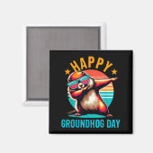 Tag der Murmeltier-Freude Dabbing Murmeltier Kinde Magnet (Vorderseite/Rückseite)