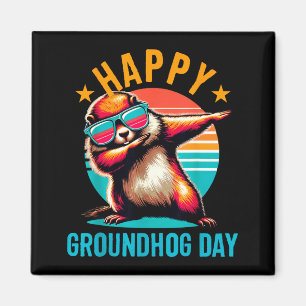 Tag der Murmeltier-Freude Dabbing Murmeltier Kinde Magnet