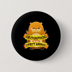 Tag der Murmeltier-Shirts Ist Mein Geistertier Män Button