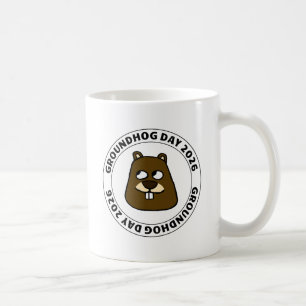 Tag der Murmeltiere 2026 mit Murmeltiergesicht Kaffeetasse