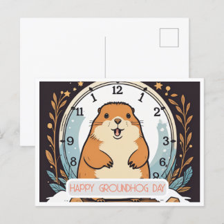 Tag der Murmeltiere Eine Feier des Frühlings Postkarte