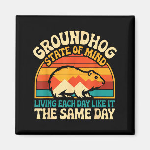 Tag der Murmeltiere Retro-Sonnenuntergang Sarkasmu Magnet