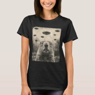 Tag der Murmeltiere Ufo Retro-Grafik Vintage-Alien T-Shirt