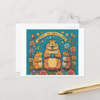 Tag der Murmeltierfeier des Frühlings Postkarte