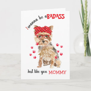 Tag der Mutter Badass von Yorkshire Terrier Hund Karte