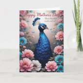 Tag der Mütter der Vintagen Pfau-Rose Karte (Vorderseite)