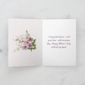 Tag der Mütter des Rosa grünen Blumenrahmens Foto Karte (Innenseite)