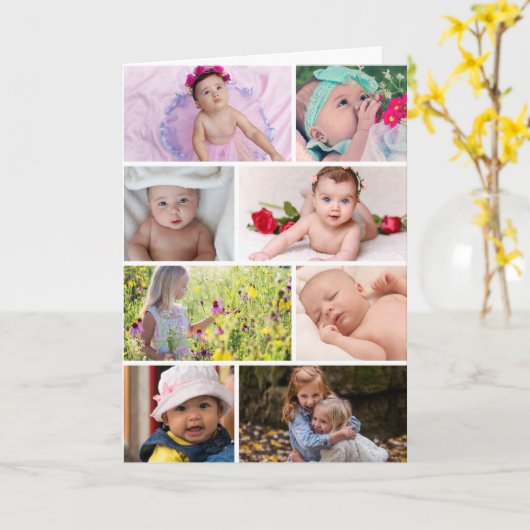 Tag der Mutter-Fotocollage Karte (Gelbe Blume)