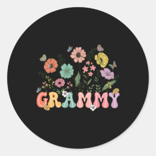 Tag der Mütter für Oma Wildblume Floral W Runder Aufkleber