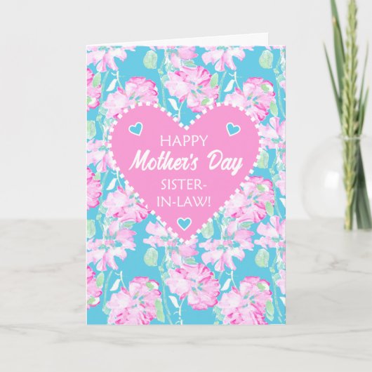 Tag der Mütter für Schwiegereltern Rosen auf blau Karte (Vorderseite)
