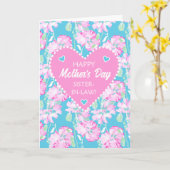 Tag der Mütter für Schwiegereltern Rosen auf blau Karte (Gelbe Blume)