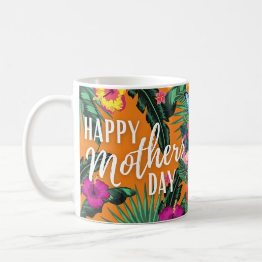 Tag der Mütter für tropische Blume Kaffeetasse (Links)