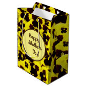 Tag der Mütter, gelb und braun, Mittlere Geschenktüte (Rückseite Schrägansicht)