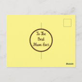 Tag der Mütter, gelb und braun, Postkarte (Rückseite)