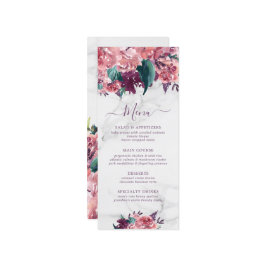 Tag der Mütter in rosa Marmorflora Menükarte