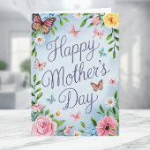Tag der Mutter mit blühenden Schmetterlingen Karte
