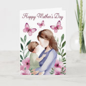 Tag der Mutter mit blühenden Schmetterlingen Karte (Vorderseite)