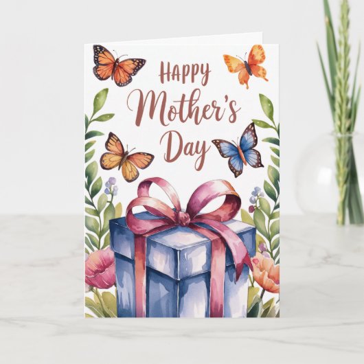 Tag der Mutter mit Blütenschmetterling Karte (Vorderseite)
