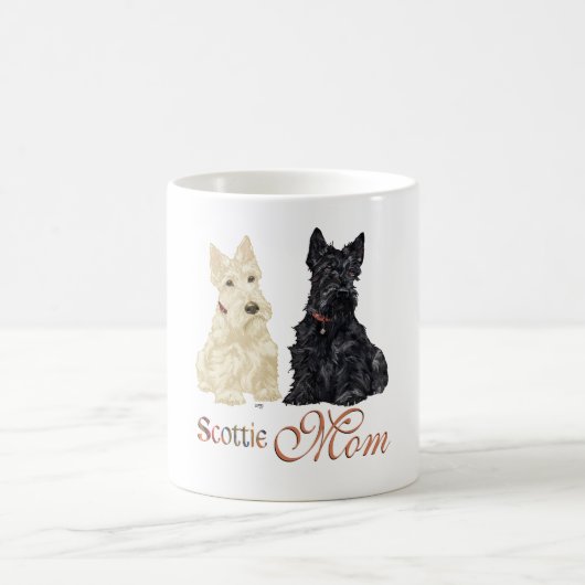 Tag der Mutter mit dem Wheaten & Black Scotties Kaffeetasse (Mittel)