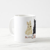 Tag der Mutter mit dem Wheaten & Black Scotties Kaffeetasse (Vorderseite Links)