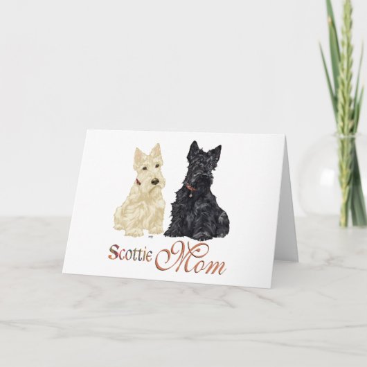 Tag der Mutter mit dem Wheaten & Black Scotties Karte (Vorderseite)