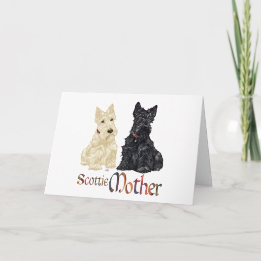 Tag der Mutter mit dem Wheaten & Black Scotties Karte (Vorderseite)