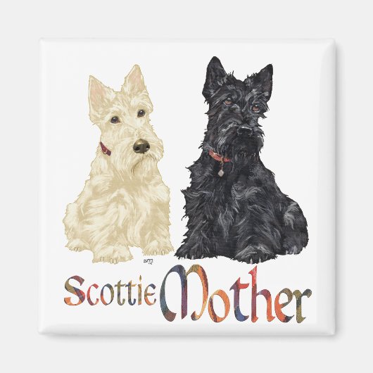 Tag der Mutter mit dem Wheaten & Black Scotties Magnet (Vorne)