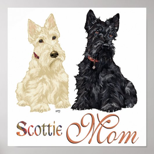 Tag der Mutter mit dem Wheaten & Black Scotties Poster (Vorne)