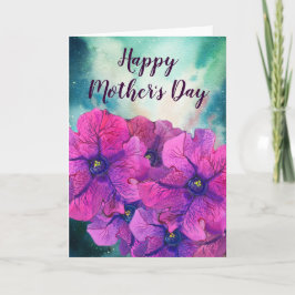 Tag der Mütter mit hellen violetten Blüten Karte