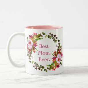 Tag der Mütter mit Hübschem Rosa Foto der besten M Zweifarbige Tasse