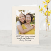 Tag der Mutter mit individuellem Foto und inspirie Karte (Gelbe Blume)